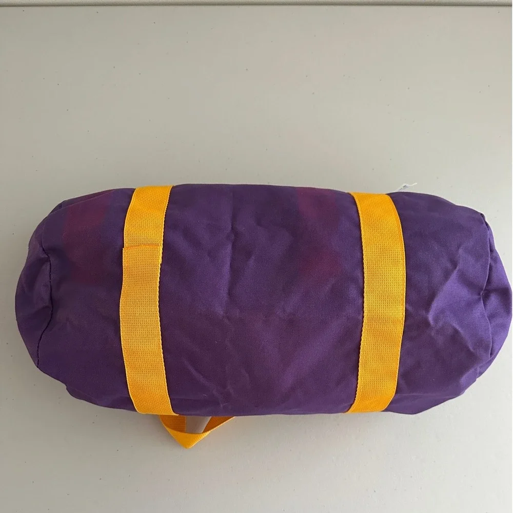 Vintage 80s Utah Jazz NBA Mini Duffle Bag Purple Gold Note Canvas Travel Gym Bag